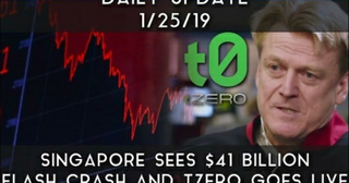 Daily Update (1/25/19) | Singapore sees $41 billion dollar flash crash & tZero goes live