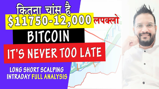 Bitcoin लपक्लो It's Never too Late. $11750-$12000 कितना चांस है BTC Long/Short term Price Analysis