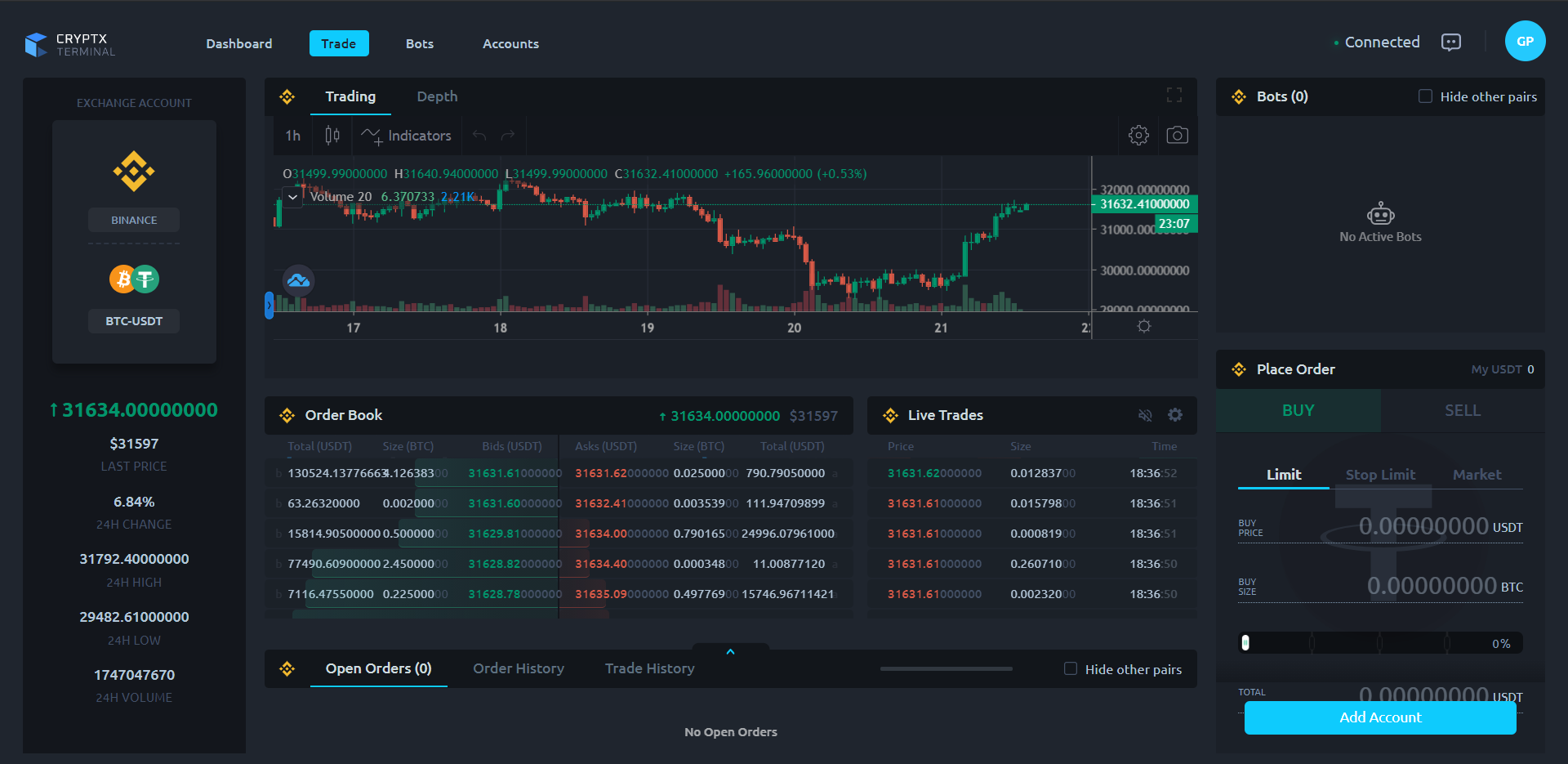 CryptX Terminal Screen 2